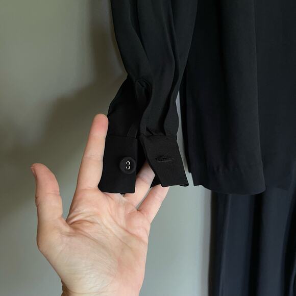 NWT STAUD Catch Jumpsuit Black Size 0 Long Sleeve Straight Leg Crepe Sexy Dressy - Picture 10 of 16